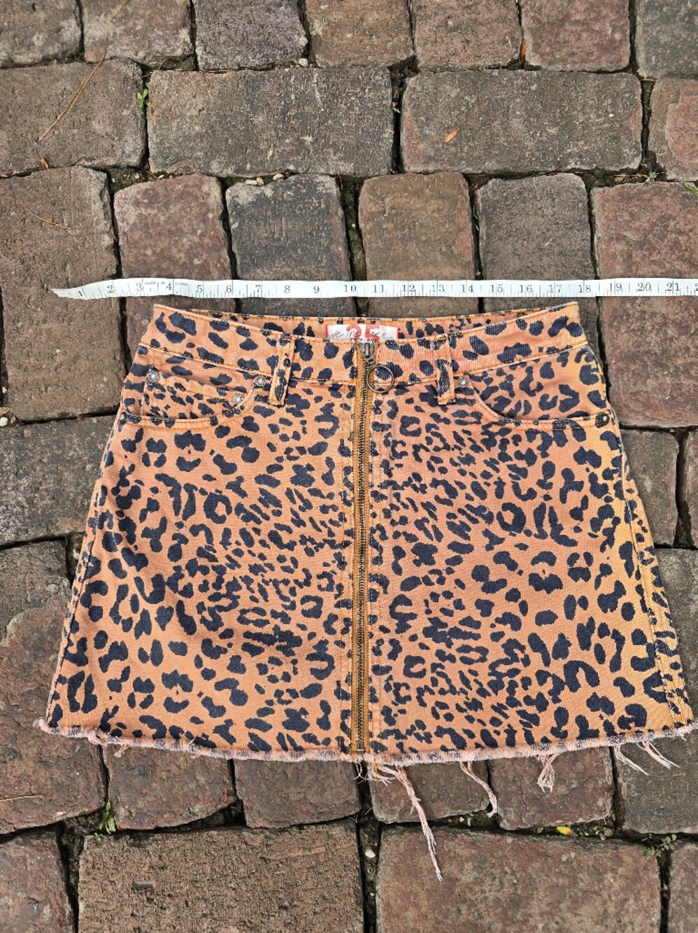 Free People Zip It Up Leopard Print Mini Skirt